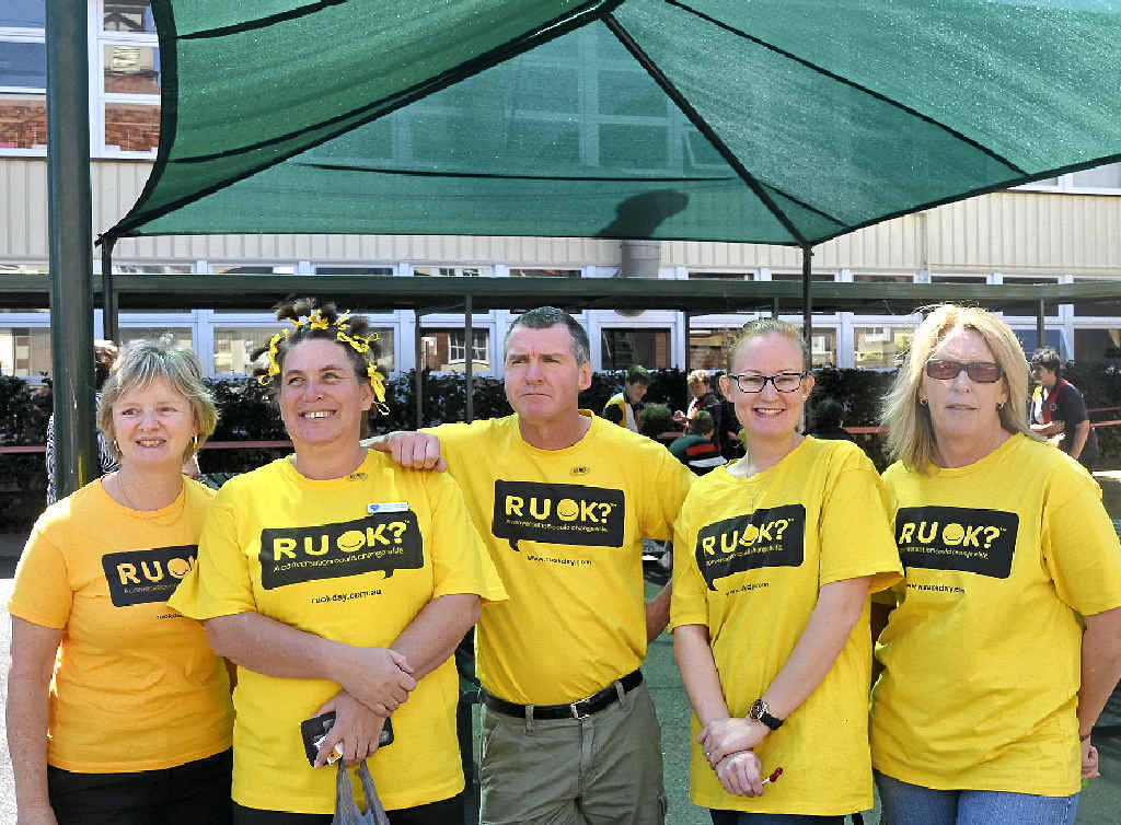 Staff members Michelle Ferdinand, Tammy Brown, Andrew Jones, Chrissy Alley and Rhonda McMahon.